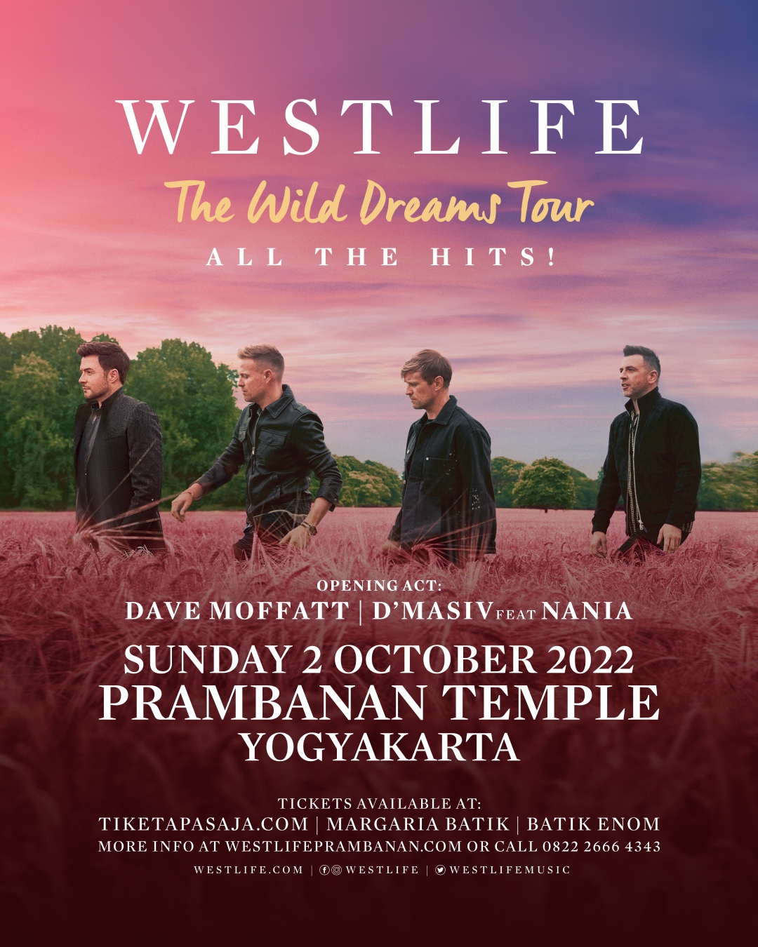Westlife Gelar Konser “The Wild Dreams Tour” All The Hits di Yogyakarta
